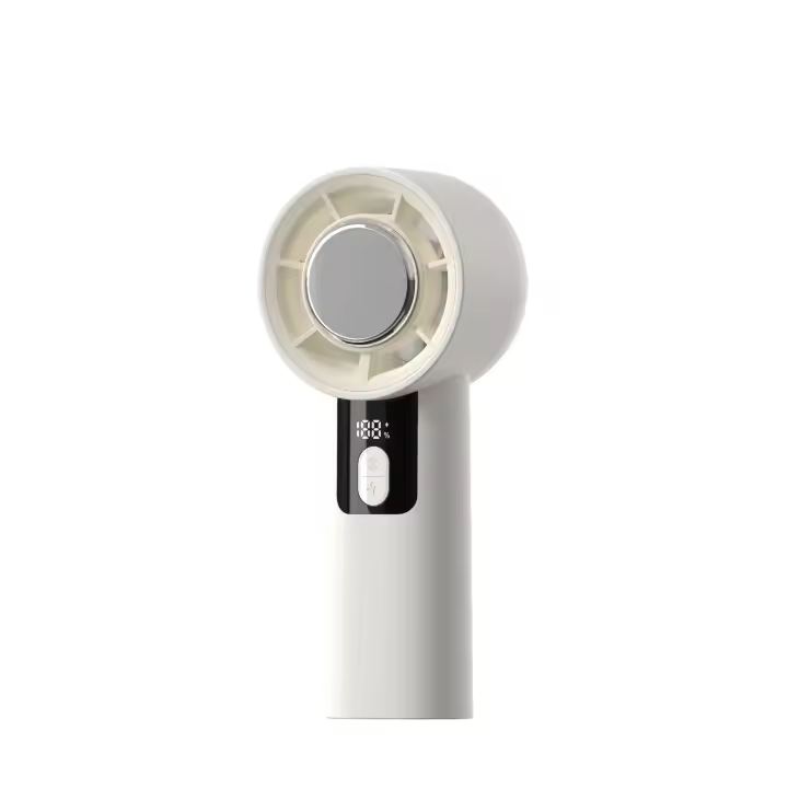 Ventilador de mano 2025, portátil, con pantalla digital inteligente, ventilador de escritorio para el hogar, ventilador pequeño con compresa fría - 1