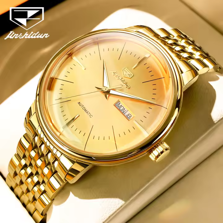 Reloj Mecánico Automático Para Hombre JSDUN Resistente Al Agua De Moda Casual Simple Pulsera De Acero Inoxidable Display Sin Números - 1