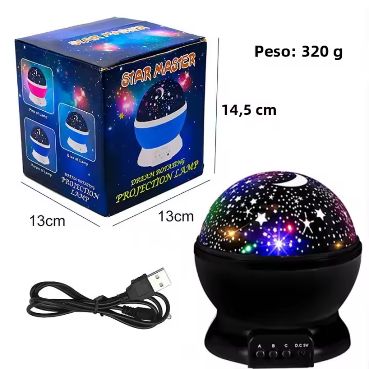 Proyector De Estrellas Lámpara Nocturna Galaxia De Estrellas Rotativas Luna LED Para Decoración De Habitación Infantil - 1