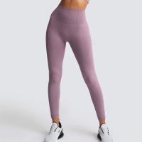 Leggings De Yoga Sin Costuras Para Mujer Levantador De Glúteos Deportivos De Fitness Y Gimnasio Pantalones De Running Terciopelo De Nylon De Cintura Elástica - details 28