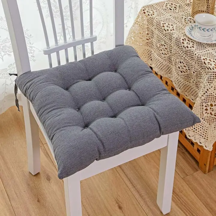 Cojines para Silla 40 x 40 x 8 cm, Cojines para Silla de jardín, Cojines Engrosados, Cojines de algodón, para Interior y Exterior, Terraza, balcón, sofá, Gris Oscuro, 2 Piezas - 1