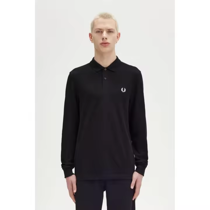 Fred Perry Polo Hombre Manga Larga M6006 Negro - 1