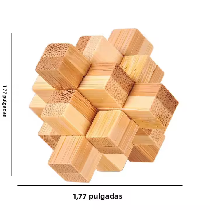 Juguete Educativo De Madera Para Niños Y Adultos Desafío Inteligente De Bloque Lu Ban Juego De Puzzle 3D Montessori Con Desbloqueo - 1