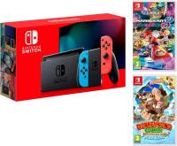 Nintendo Switch Rojo/Azul Neón V2 Consola Pack + Juego Mario Kart 8 Deluxe + Juego Donkey Kong: Tropical Freeze - details 5