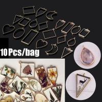 Set De 10 Moldes De Cristal UV Para Resina Epoxy Geométricos De Metal Para La Creación De Colgantes Joyería Collares DIY - details 0