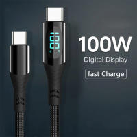 Cable USB C a C Tipo C Para Carga Rápida 100W Con Pantalla Digital 7A Compatible Con HUAWEI Xiaomi Macbook iPad Cable De Datos - details 7