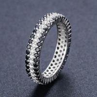 Anillo De Compromiso Clásico Para Mujer Con Zirconia Y Espinela Negra Joyería Bijoux Mujer Anillo Redondo Color Plata Nuevo 2024 - details 1