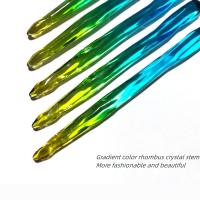 Cepillo De Arte De Uñas De Nylon 5PCS Con Mango De Cristal Gradient Kolinski Herramienta De Grabado De Acrílico Y Adhesivo Para Uñas - details 0