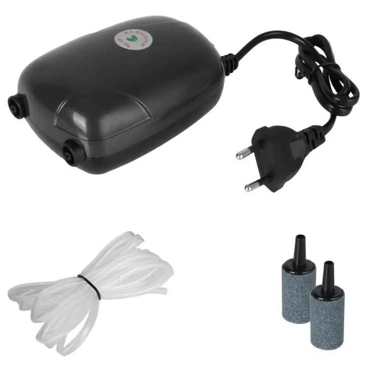 Mini Compresor De Oxígeno Para Acuario Con Enchufe EU Doble Salida Bomba De Oxigenación Para Tanque De Peces Suministros De Acuario - 1