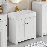 SoBuy BZR18-W Armario Lavabo con Pie,Armario de Baño con 2 Estantes,60 x 30 x 60cm,ES - details 0