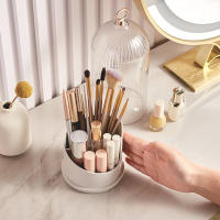 Organizador De Maquillaje Giratorio 360° Con Tapa Contenedor De Almacenamiento Para Brochas Y Cosméticos Caja Para Labiales Y Cejas Material Plástico - details 3