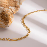 Collar De Acero Inoxidable Minimalista Para Mujer Con Enchufe De Oro 18k Resistente Al Agua Accesorio De Moda Para Fiestas - details 2