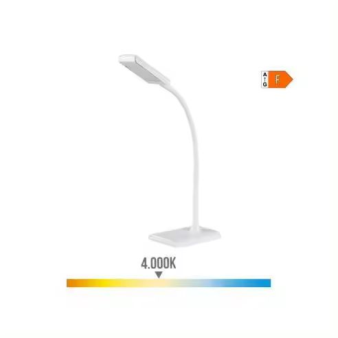 EDM Flexo LED sobremesa 7W 400lm luz día 4000K color blanco 9x13x33cm - 30116 Blanco Iluminación - 1