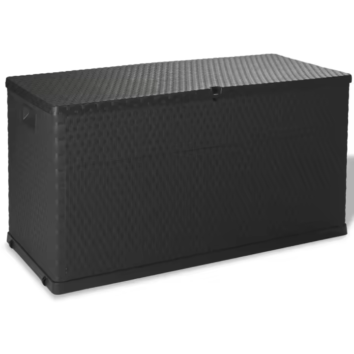 vidaXL Caja de almacenamiento de jardín antracita ratán PP 120x56x63cm - 1