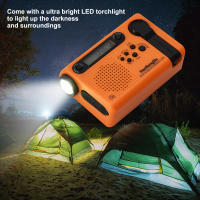 Radio Portátil HanRongDa Con Luz LED Y Generador De Manivela Solar Energía Solar Batería De 2000mAh Alarma SOS Para Emergencias Exteriores - details 1