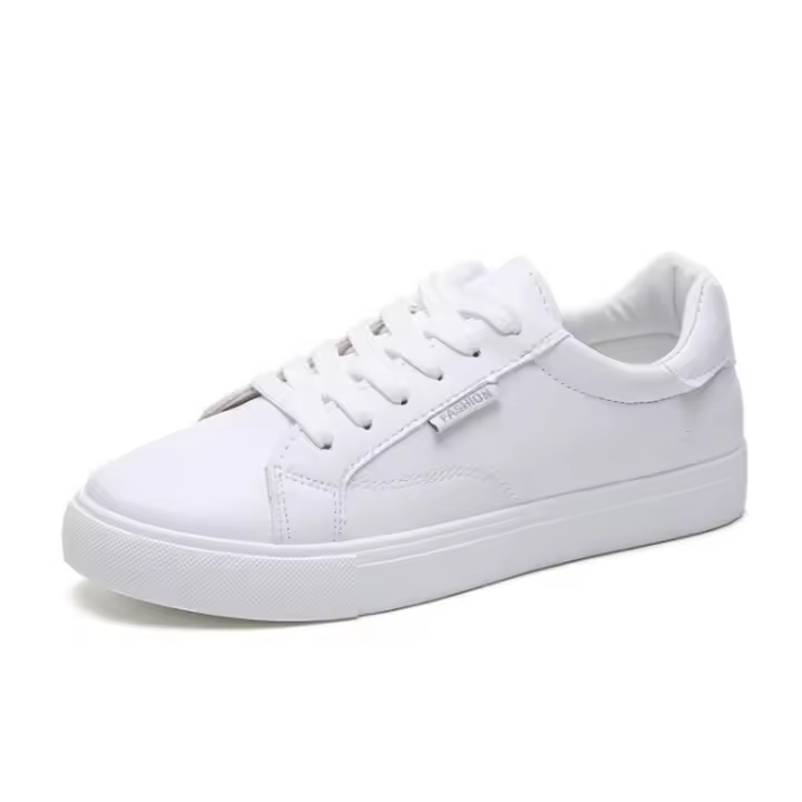 Nuevas Zapatillas De Mujer 2024 Transpirables Casual Deportivas Planas De Tela Blanca Zapatos De Caña Baja Para Estudiantes Y Niñas - 1