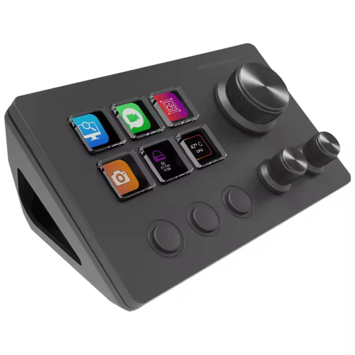 Mars Gaming MSD-TWO, Control Deck Compacto, 6 Teclas LCD Personalizables + 3 Botones, 3 Ruedas Multifuncionales, Control Deck Slim Ergonómico, Software de Control y Plug-ins, Windows y MacOS, Controladora Stream Multimedia en Negro o Blanco - 1