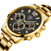 Reloj De Pulsera De Lujo Para Hombre Plata Acero Inoxidable Cuarzo Calendario Luminoso Cuero Negro Estilo Casual Y Negocios - details 11