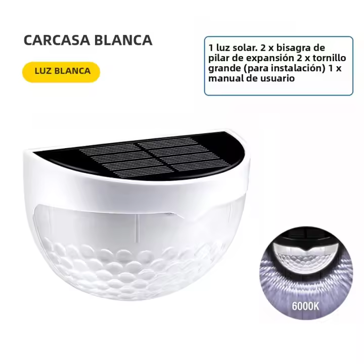 Luces Solares LED Para Valla Exterior Impermeables Luz De Pared Para Jardín Camino Y Terraza Decorativas Fuente De Alimentación Solar Material ABS Estilo Moderno Protección IP65 - 1