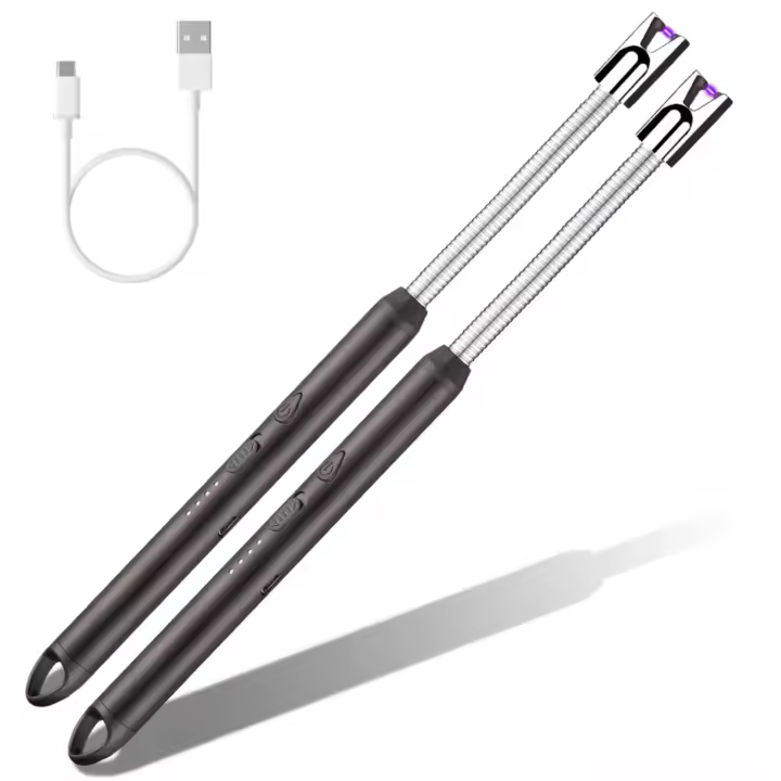 XOKOTAKI 𝗠𝗲𝗰𝗵𝗲𝗿𝗼 𝗘𝗹𝗲́𝗰𝘁𝗿𝗶𝗰𝗼 Recargable por USB, Encendedor Cocina a Prueba de Viento por Arco de Plasma con Movimiento 360º e Indicador LED de Batería. Mechero para Cocina, BBQ. - 1