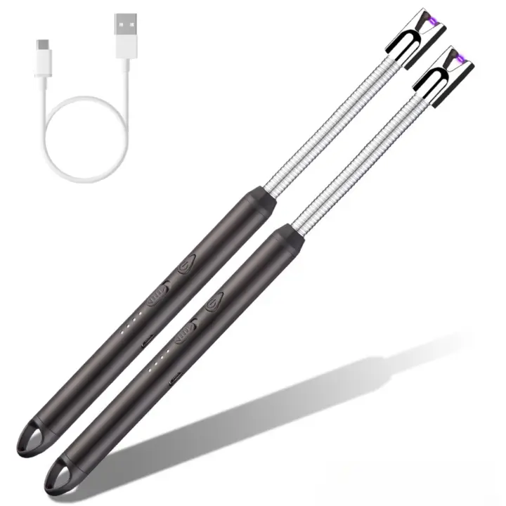 XOKOTAKI 𝗠𝗲𝗰𝗵𝗲𝗿𝗼 𝗘𝗹𝗲́𝗰𝘁𝗿𝗶𝗰𝗼 Recargable por USB, Encendedor Cocina a Prueba de Viento por Arco de Plasma con Movimiento 360º e Indicador LED de Batería. Mechero para Cocina, BBQ. - 1