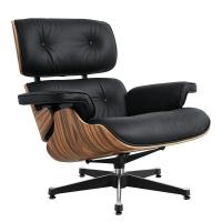 EU Stock TY307 Classic Recliner Light Acid Branch Armchair Black Cowhide Black Big Head Foot Deck Chair 360° Swivel Lounge Chair Furniture Genuine Leather Recliner Chair Modern Lounge Chair with Ottoman for Home Living Room Office (Black) - details 4