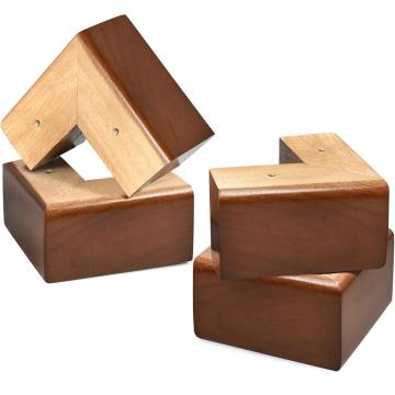 4 Pcs Patas De Madera Maciza 30 Cm Para Muebles - Cónicas Con Placa De Montaje Y Antideslizante