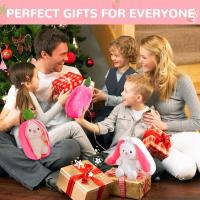 Peluche suave de 25 cm con forma de zanahoria y fresa, bonitos animales de peluche para esconder y buscar, conejo, juguetes para regalo de cumpleaños (rosa) - details 3