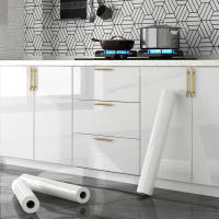 Papel Adhesivo para Muebles Blanco 90X600cm Impermeable Vinilos Rollo PVC Material Decorativa Cocina Baño Dormitorio Autoadhesivo Pegatina para Muebles - details 2