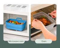 Plato De Hornear De Silicona Plegable Para Air Fryer Reutilizable Aluminio Antiadherente Accesorios De Airfryer Tamaño 10x15cm - details 4