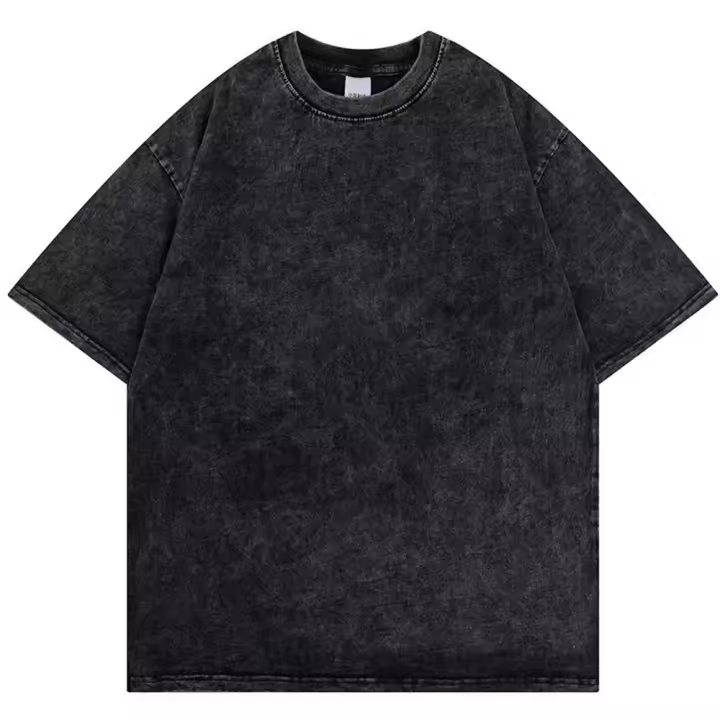 Camiseta De Algodón 100% Para Hombre Estampado Ácido Hip Hop Streetwear Verano Manga Corta Color Negro Suéter Casual - 1