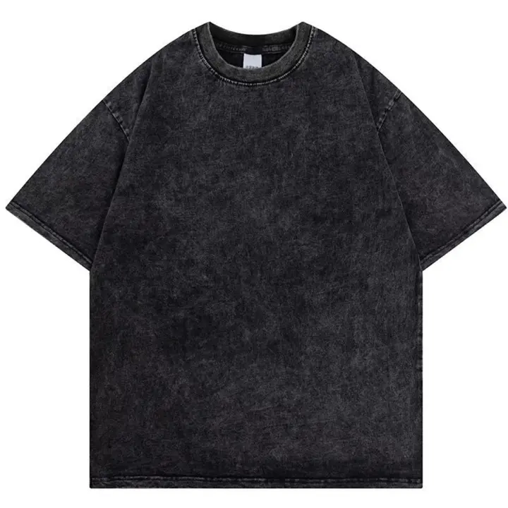 Camiseta De Algodón 100% Para Hombre Estampado Ácido Hip Hop Streetwear Verano Manga Corta Color Negro Suéter Casual - 1