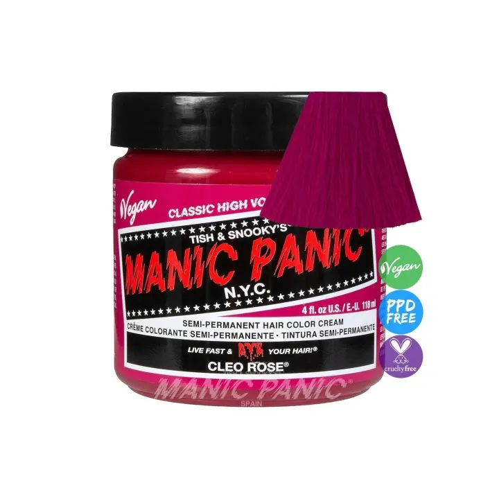 Manic Panic Tinte Semi-Permanente Classic Cleo Rose 118 ml – Rosa Fucsia Intenso, Vegano y Cruelty Free - 1