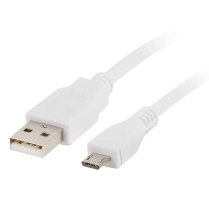 Lanberg - Cable USB 2.0 CA-USBM-10CC-0018-W de 1,8 m con conectores Micro-USB B y USB A, blanco, ideal para carga y transferencia de datos a alta velocidad (0,48 Gbit/s) - 1