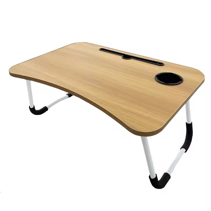 Acomoda Textil – Mesa Laptop Plegable de Madera para Ordenador Portátil en Sofá o Cama. Bandeja Auxiliar Multiusos para Desayuno, Leer o Trabajar 40x60x27 cm. - 1