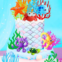 Toppers De Pastel De Mar LaVenty Tema Oceánico Decoraciones Para Cumpleaños Y Revelación De Género Figuras De Animal Marinos Para Pasteles Y Cupcakes - details 5