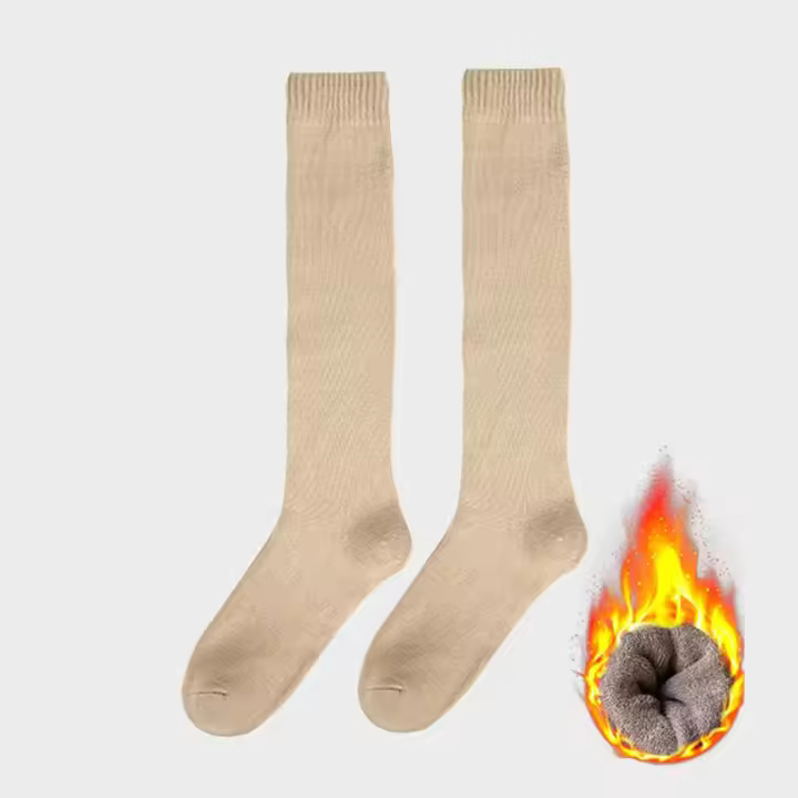 Calcetines De Invierno Para Mujer Calientes Largos De Terciopelo Termoelásticos Transpirables Harajuku Casuales De Rodilla - 1