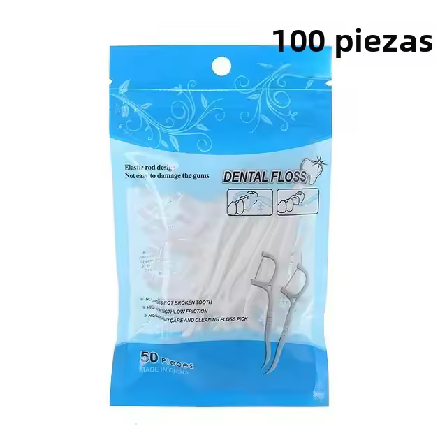 100Pcs Palillos De Dientes Interdentales Cuidado Oral Higiene Dental Flosser Picks Plástico No Eléctricos Sin Olor - 1