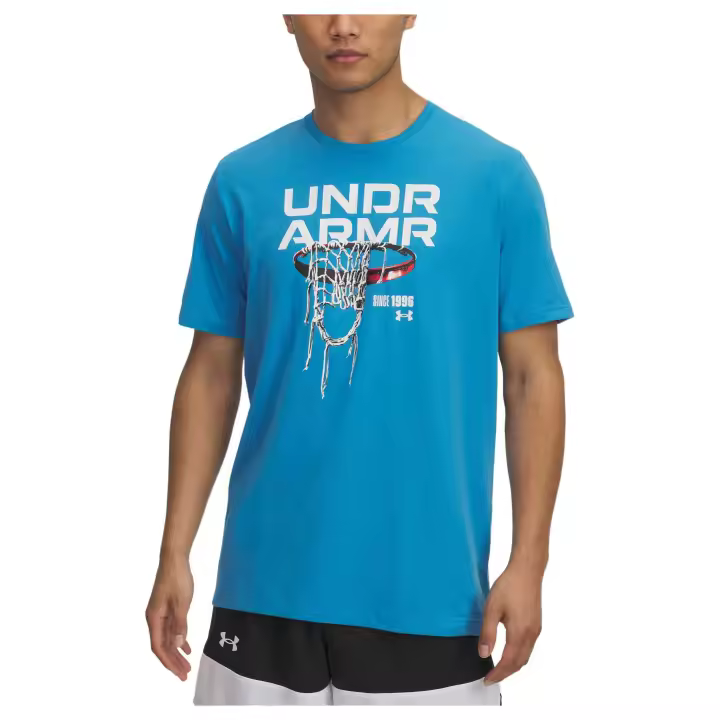 Camiseta de Manga Corta Under Armour Hoops Net para hombre en color azul - 1