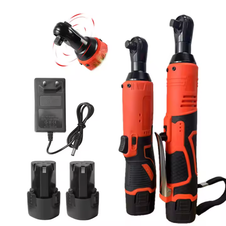 Llave de impacto inalámbrica, herramienta eléctrica recargable de trinquete de ángulo recto de 3/8 pulgadas, 18V,Trinquete recto, llave inglesa, herramienta eléctrica de accionamiento - 1