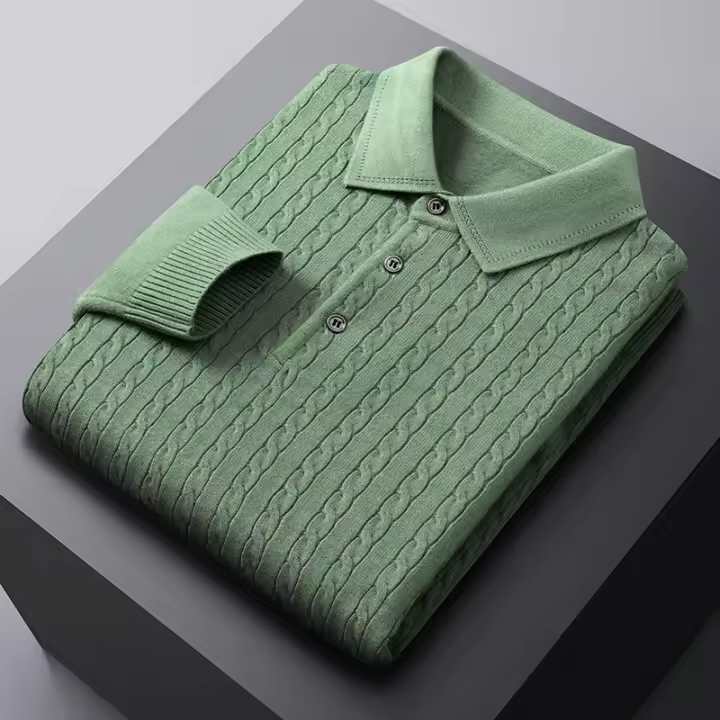 Suéter De Hombre De Alta Calidad Otoño/Invierno Con Mangas Largas Y Cuello Redondo Suave Y Grueso Estilo Casual Sin Capucha - 1