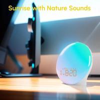 Reloj despertador con simulación de amanecer, Radio FM, luz nocturna, sonidos naturales, ayuda para dormir, sueño pesado para niños - details 5
