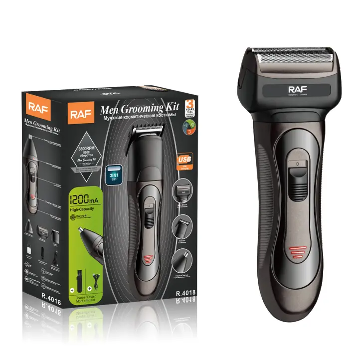 Cortadora de cabello eléctrica 3 en 1 RAF, juego de cortadora de cabello eléctrica multifunción, carga USB, diseño resistente al agua, motor silencioso sin escobillas - 1