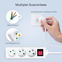 Aigostar Regleta alargador de 3 Tomas con Interruptor y Protección Infantil, 1.5 /5M, Blanco, 16A 250V - details 4