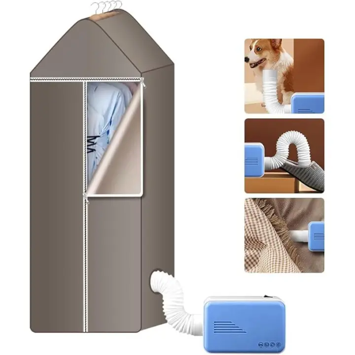 Secadora de ropa eléctrica portátil Velocidad Secadora de aire caliente portátil Mini secadora de ropa Seca rápidamente la ropa Zapatos para mascotas Tendedero Adecuado para secado de ropa de invierno oo4 - 1