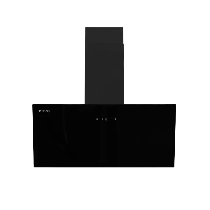 Campana Extractora Decorativa EVVO CE45 Cristal Black, 90 cm, 650 m³/h, 3 Velocidades, Energía A - 1