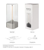 Lámpara De Ambiente LED Sin Cable Para Decoración De Habitaciones Iluminación De Escritorio Recargable Por USB Luz Nocturna Magnética Suave Para Dormitorio - details 15
