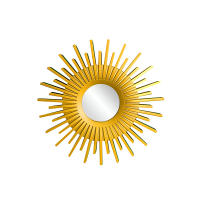 Espejo Redondo En Forma De Sol Colgante Dorado Boho Vintage Decoración Para Pared Sala De Estar Baño Adornos De Fondo - details 4