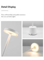Lámpara De Mesa Recargable Táctil De Metal Con Luz LED Ambiental En Tres Colores Decoración Interior Creativa Para La Cama - details 4