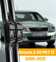 Limpiaparabrisas Delantero Para Skoda Octavia 2 A5 MK2 1Z 2005-2013 Accesorios De Parabrisas Material De Goma Natural Tolerancia De Temperatura +158℉ a -40℉ Negro - details 0